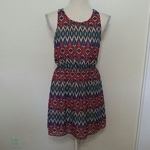 Xhilaration tribal print racer back midi dress size medium
